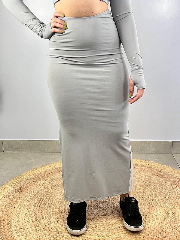 Saia Poliamida Cinza Gisele