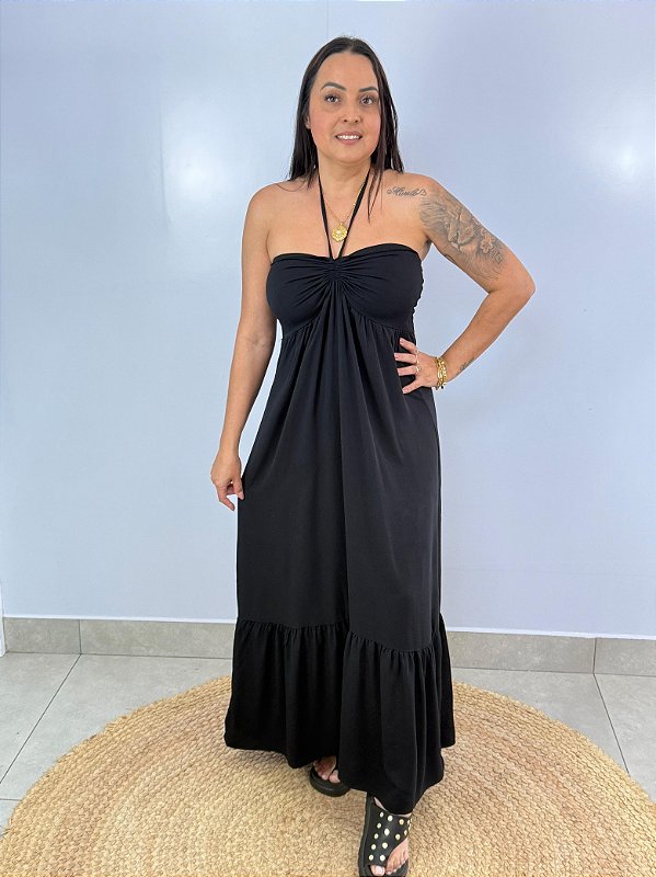 Vestido Longo Gabriela Preto