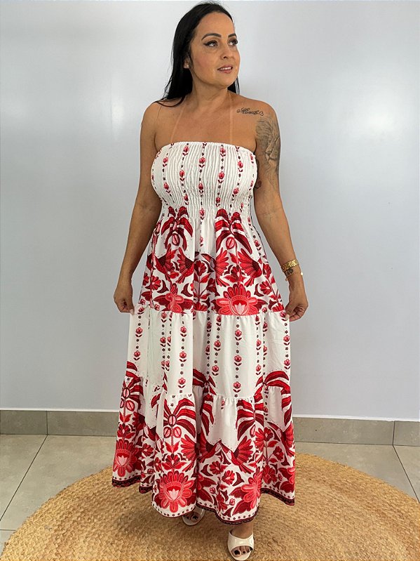 Vestido Crepe Vermelho Samira