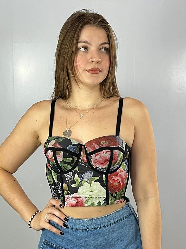 Corset Tule Preto\Verde Mandy