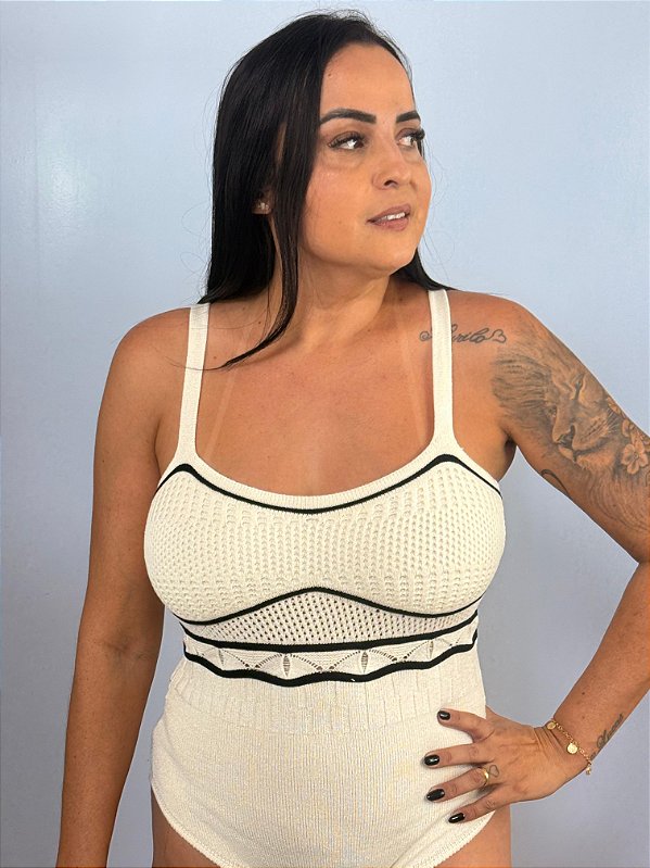 Body Tricot Branco Two Color
