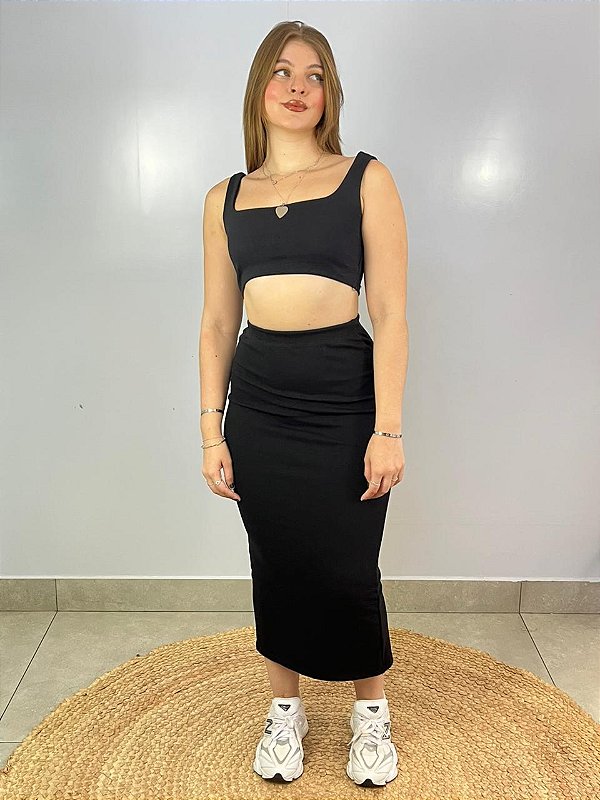 Conjunto Canelado Preto Clara