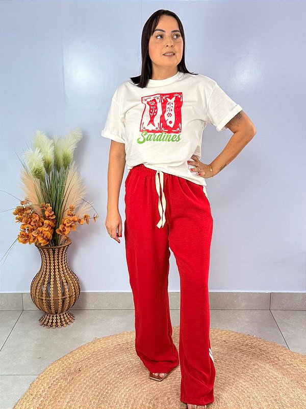 Calça Duna Vermelha Faixa