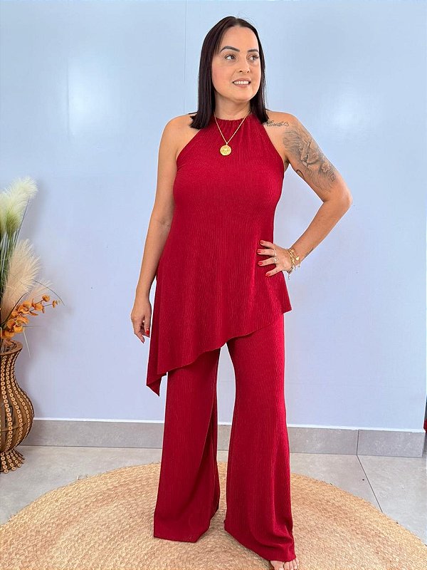 Conjunto Canelado Vinho Carolina