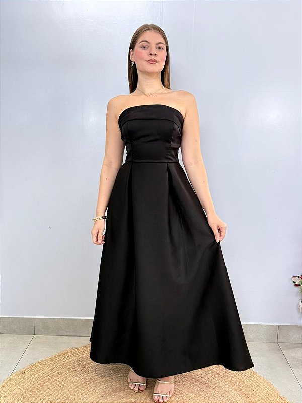 Vestido Longo Preto Realeza