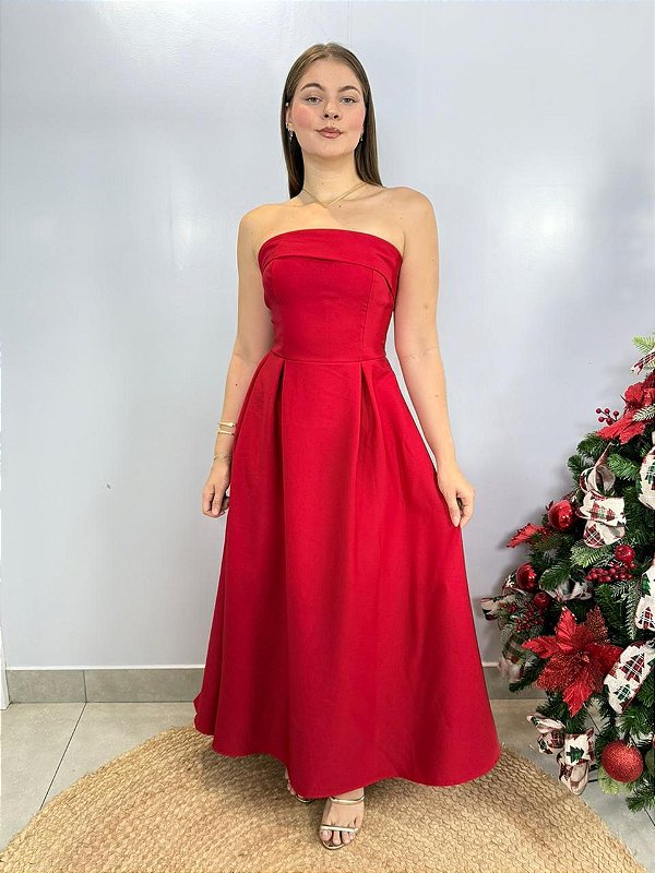 Vestido Longo Vermelho Realeza