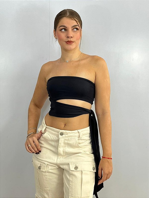 Cropped Poliamida Natasha Preto