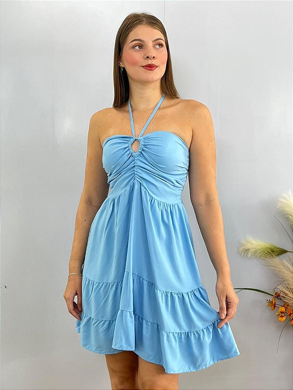 Vestido Curto Azul Jamilly
