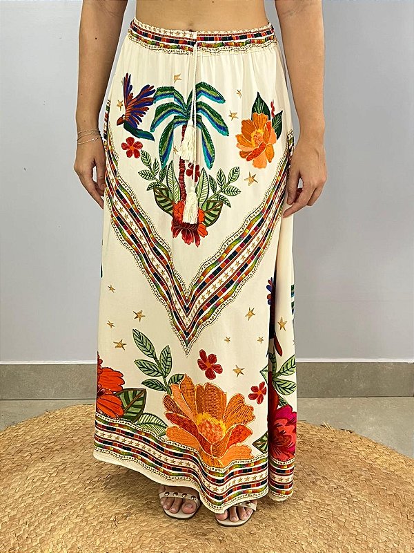 Saia Longa Rafaela Off\Laranja Valentina