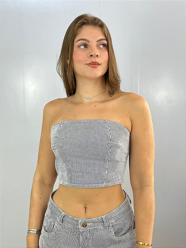 Cropped Jeans Listrado