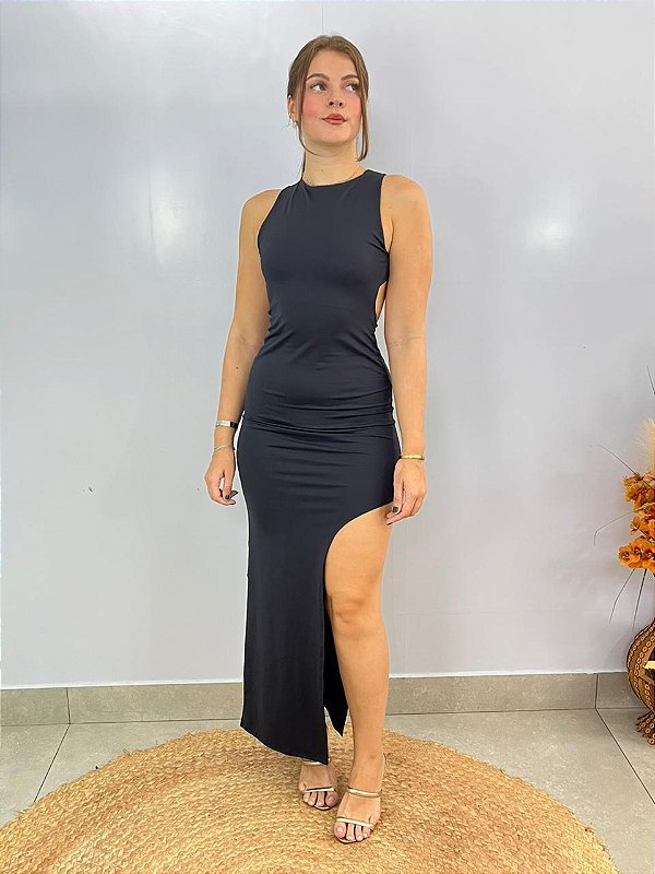 Vestido Poliamida Preto Venelope