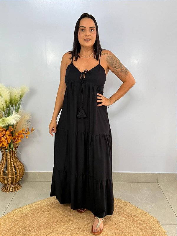 Vestido Longo Daniela Preto