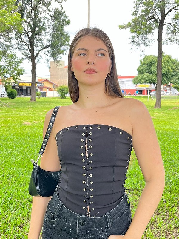 Corset Trançado Preto