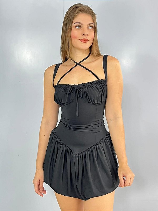 Vestido Poliamida Isa Preto