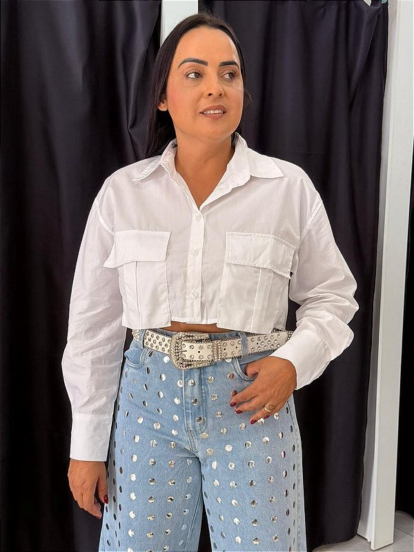 Camisa Cropped Branca Hee