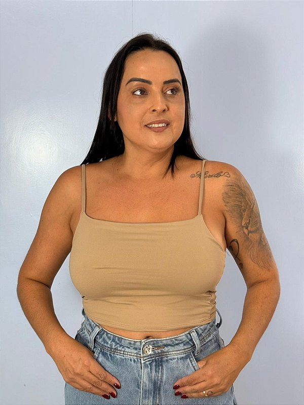 Cropped Poliamida Basic Nude