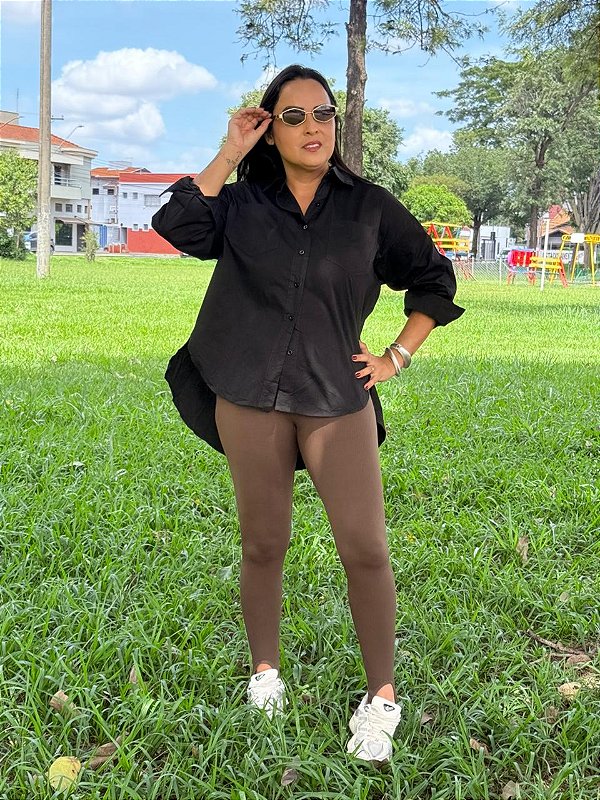 Calça Pezinho Canelada Importada Marrom