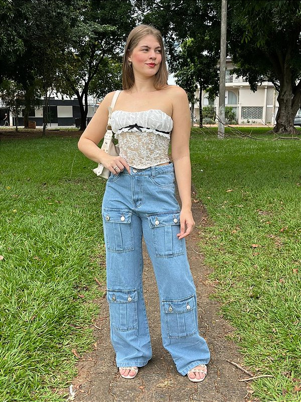 Calça Jeans Cargo Sensação