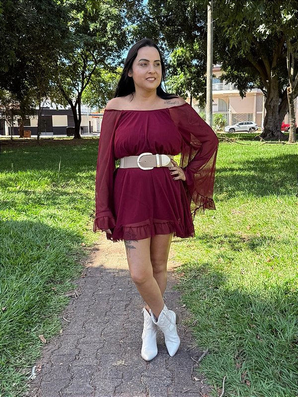 Macaquinho Tule Vinho Bela