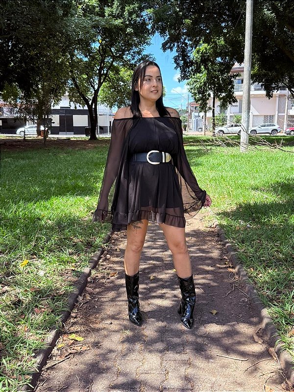 Macaquinho Tule Preto Bela