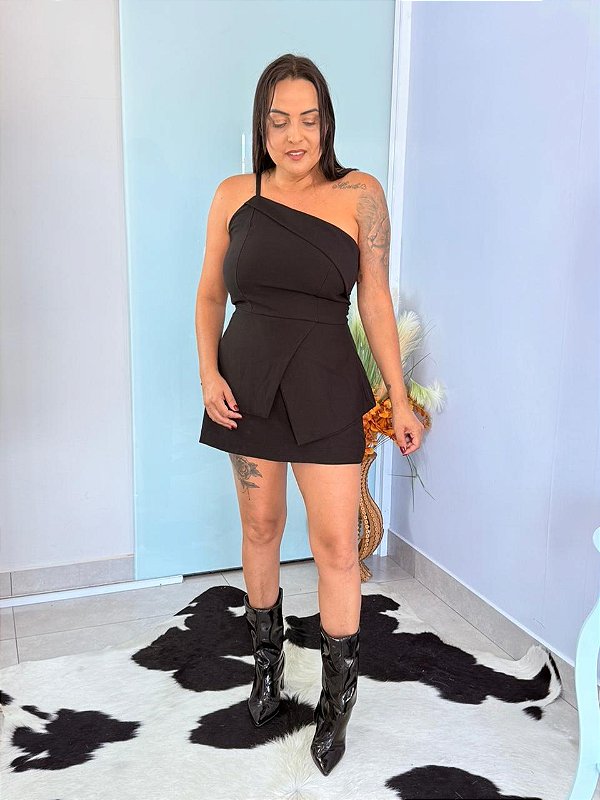 Conjunto Marrante Agatha Manga Nula Preto