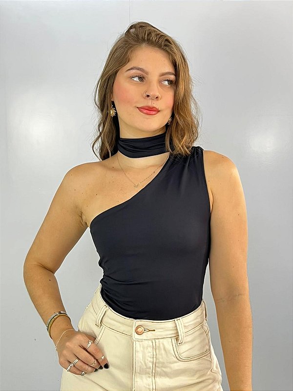 Blusa Poliamida Bianca Preta