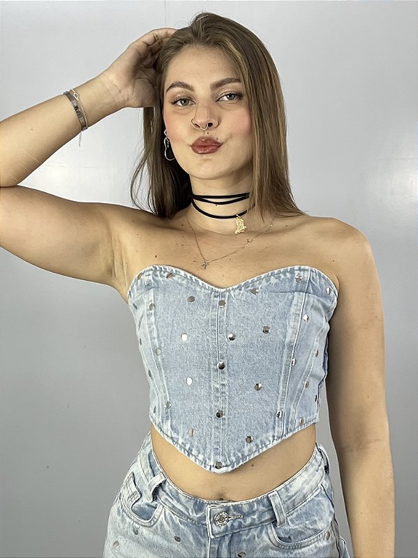 Cropped Jeans Tomara Que Caia Taxinha