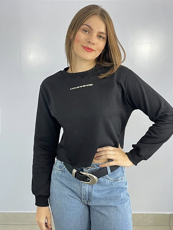 Cropped Moletom Preto Better