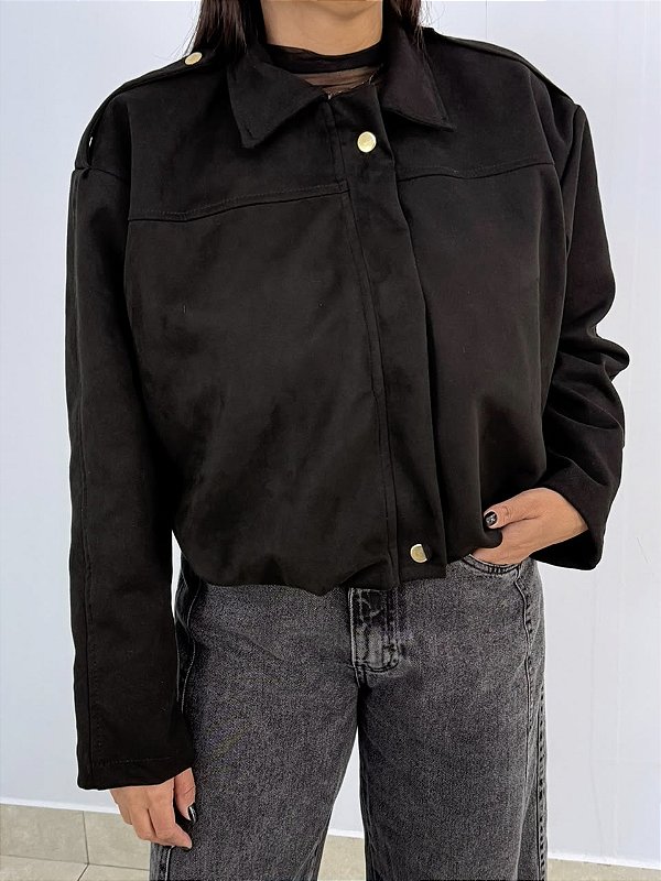 Casaco Suede Preto