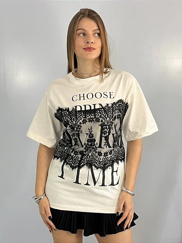 Camiseta Renda Branca