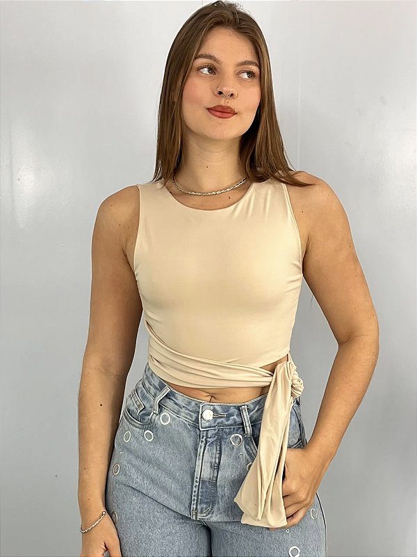 Cropped Poliamida Carla Nude