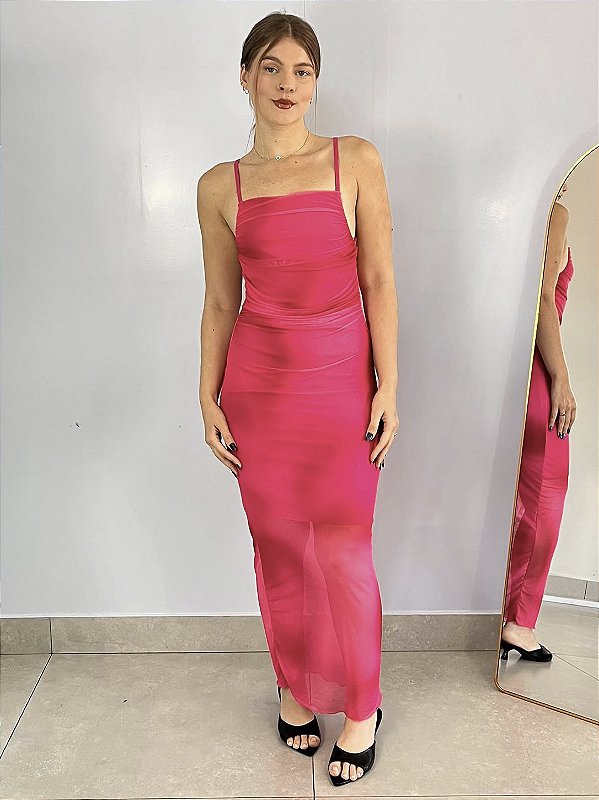 Vestido Tule Rosa Zuri