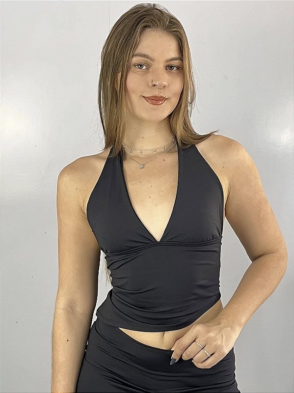 Cropped Poliamida Cris Preto