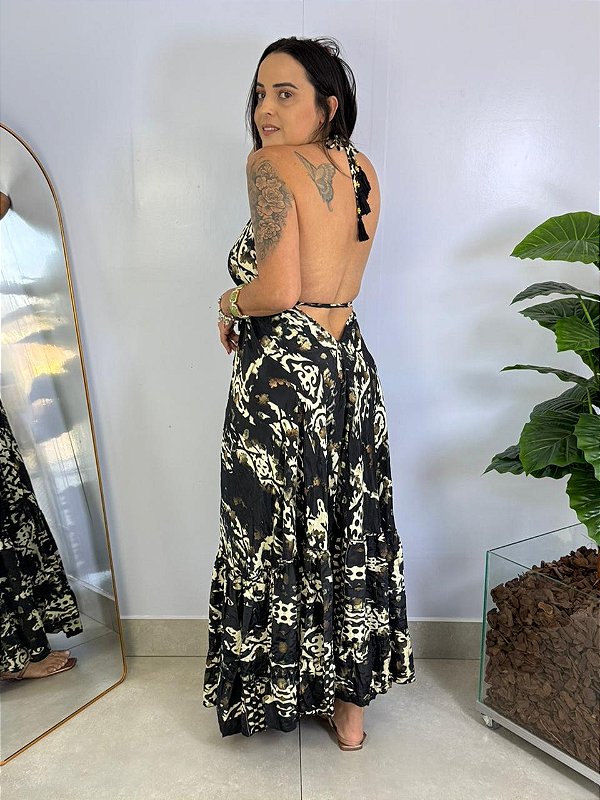 Vestido Indiano Preto Costa Nua