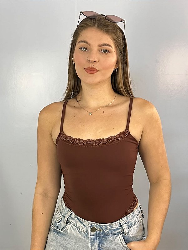 Body Poliamida Nataly Marrom