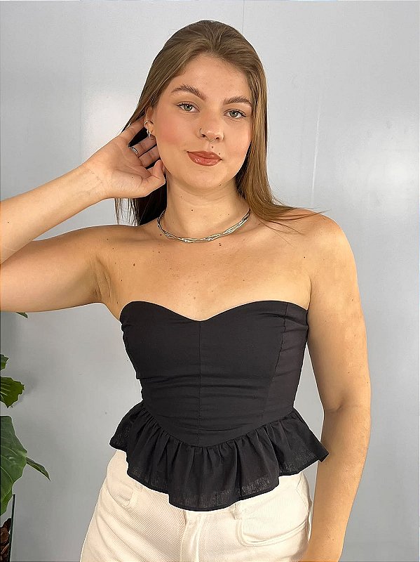 Cropped Marrante Barbara Preto