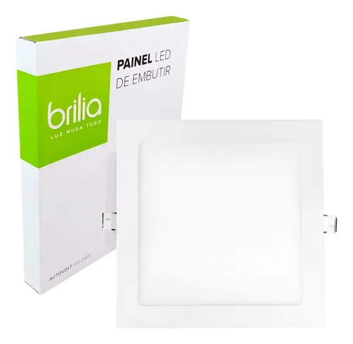 Kit Painel de embutir 16x16 12w 4000K BRILIA