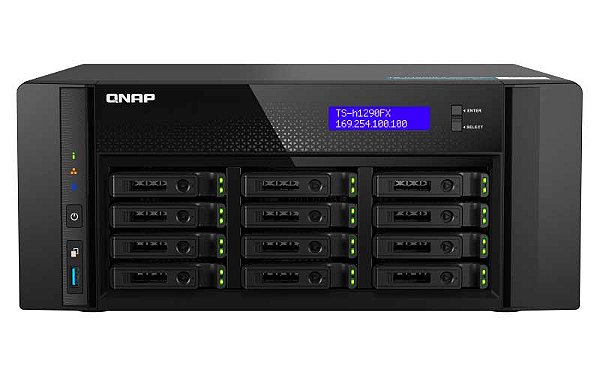 Qnap TS-h1290FX - Storage NAS 12 Baias p/ HDD SATA/NVMe