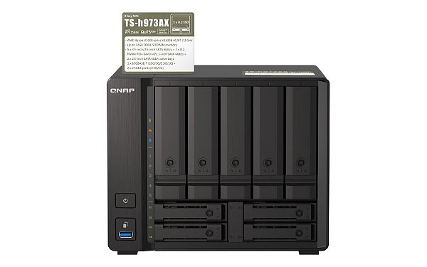 Qnap TS-h973AX - Storage NAS ZFS 9 Bay p/ HDD SATA/SSD