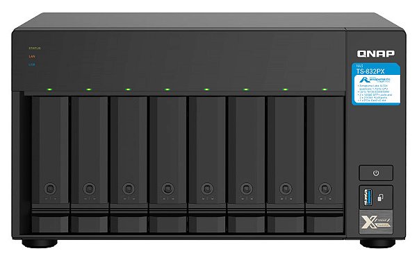 Qnap TS-832PX - Storage NAS 8 Bay p/ HDD SATA