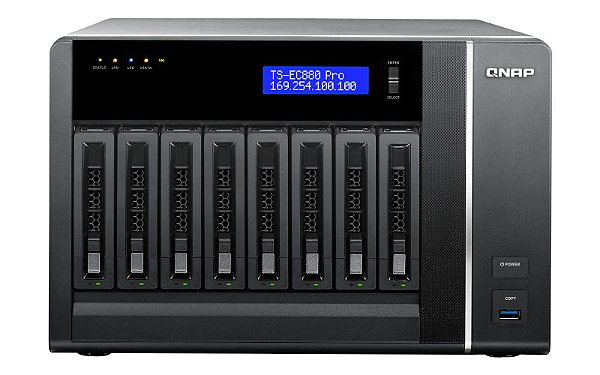 TS-EC880 PRO Qnap - Storage NAS 8 Baias p/ HDD SATA