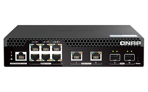 QSW-M2106PR-2S2T Qnap - Switch Gerenciável de 10x portas SFP+/RJ-45