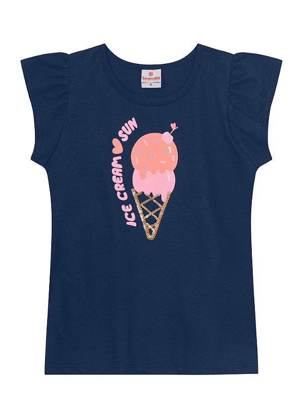 Blusa Feminina infantil meia malha Brandili