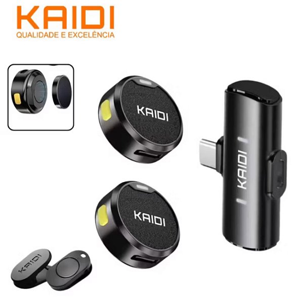 Microfone de Lapela Sem Fio KAIDI KMF4-C – Tipo-C