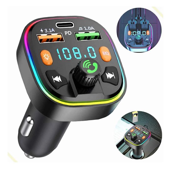 FM Player / Transmissor Bluetooth Veicular 20 W
