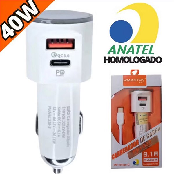 Carregador Veicular 2 USB H’maston 9.1A – Turbo de Verdade!
