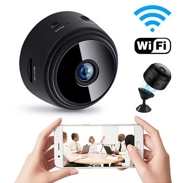 Mini Câmera de Segurança A9 – Wi-Fi, Bateria Recarregável e Visão HD