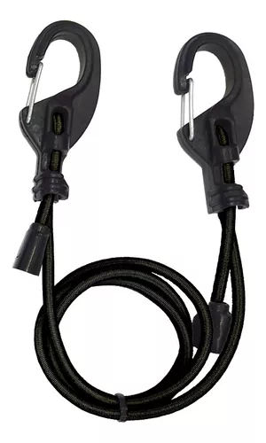 Elástico Regulável com Mosquetão X2 Preto 1,2m