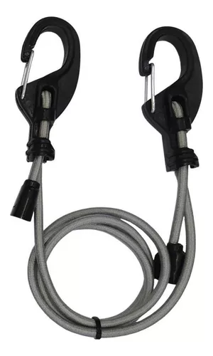 Elástico Regulável com Mosquetão X2 Cinza 1,2m