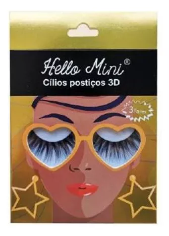 Cílios Postiços 3d Com 03 Pares Hello Mini